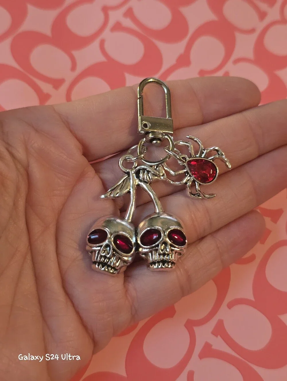 Skulls & Spider Bag Charm/keychain NEW